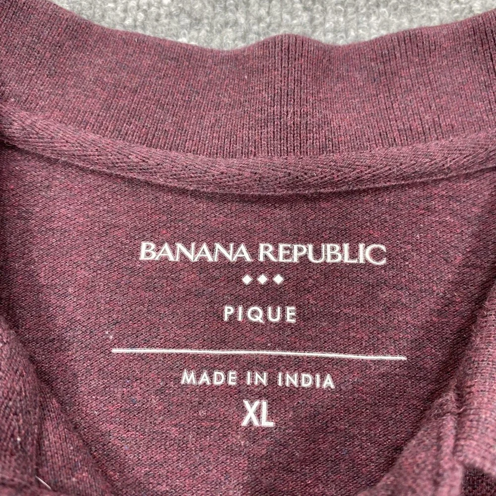 Banana Republic Polo Shirt Mens XL Purple Pique Classic Fit Cotton Collared